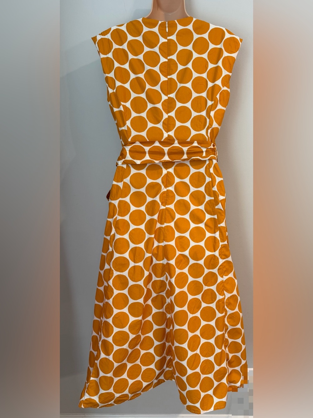 BODEN Tori Midi Polka Dot Full Skirt Belted V Neck Preppy Dress size 10 - Picture 6 of 7